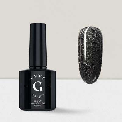 shiny black diamond nail gel polish 125